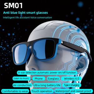 แว่นตาอัจฉริยะ SM01 สำหรับเล่นเพลงคุณภาพสูง รองรับการรับสาย ป้องกันน้ำ IPX4 ป้องกันรังสียูวี ป้องกันแสงสีฟ้า เหมาะสำหรับผู้ชายและผู้หญิง - Product Image 2