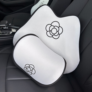 Appuie-tête et support lombaire pour voiture, oreiller en mousse à mémoire de forme en forme de U, motif floral, pour le confort du siège de voiture, usage général - Product Image 2