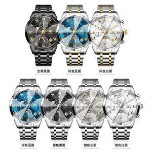   Reloj para hombre 3675 original, multifuncional, cronógrafo, cuarzo, con fase lunar, resistente al agua, regalo para hombre. - Product Image 6