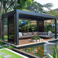 Pergola extérieure imperméable avec auvent électrique, parasol bioclimatique, gazebo de jardin, pavillon en aluminium, pergola à toit à lames orientables