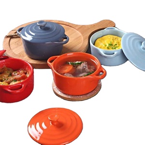 Cuenco de cerámica con tapa Crock-Pot Doble piel Leche <span class=keywords><strong>Desayuno</strong></span> Huevo al vapor Pudín Tazón Moldes para hornear Cuencos para niños - Product Image 3