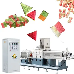 800 Kg/u Tweekleurige Gebakken Snacks Maken Machine 2d 3d Maïs Puff Pellets Productielijn Frituren Twee Kleuren Snack Food Machine