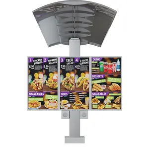 All-Weather Ip65 Outdoor Display 55 65 Inch 2500 Nits Lcd-Scherm Android Win 10 Elektronische Digitale Totem Restaurant Menu Board