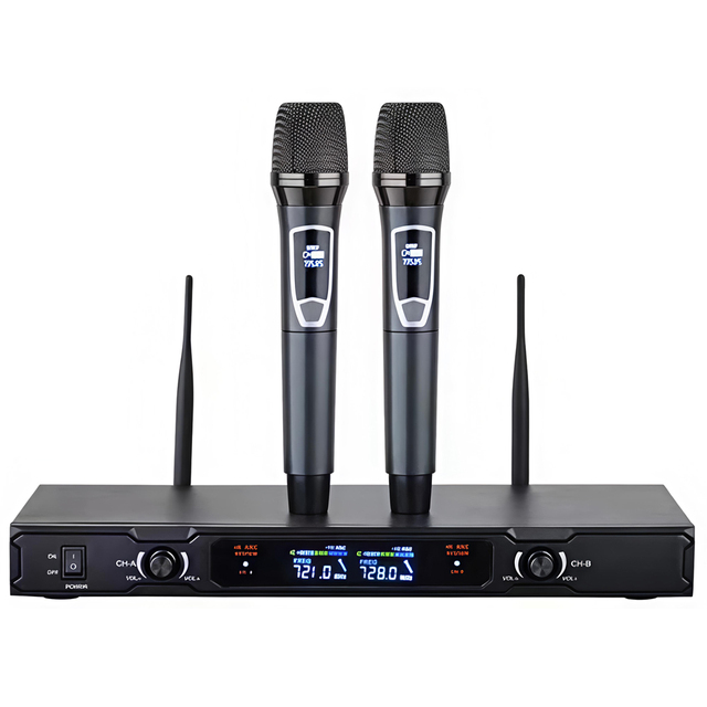 Lightweight Noise Cancelling Metal Wide Frequency Response Professional Condenser Handheld Wireless Microphone System