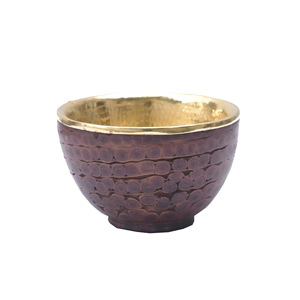 Tasse à thé ronde en racine de bambou plaquée or, faite à la main, pour la cérémonie du thé de l'après-midi, origine Anji - Product Image 5