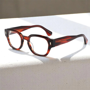 Montures de lunettes de luxe en acétate transfrontalières, ovales, monture complète, unisexe, anti-UV, verres optiques, origine Wenzhou 8629, verres neutres - Product Image 5