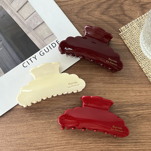 Venta al por mayor logotipo personalizado pinzas para el cabello de acetato diseño de color sólido mujeres accesorios de <span class=keywords><strong>moda</strong></span> para el cabello - Product Image 1