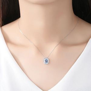 Oval Cut Zircon Silver Jewelry <b>Set</b> with <b>Necklace</b> <b>Earrings</b> Ring Rhodium Plated Classic Style for Wedding <b>Bridal</b> Gift - Product Image 5