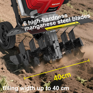 Cultivadora <span class=keywords><strong>Profesional</strong></span> de <span class=keywords><strong>Gasolina</strong></span> de 46cc, Alta Potencia 1400W, 6 Filas, Ancho de Cultivo de 40cm, para Trabajos Agrícolas y de Jardinería - Product Image 3