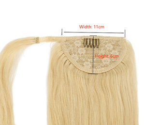 Extensions de cheveux queue de cheval à enrouler, cheveux humains vierges Remy, 12 à 40 pouces, 80 à 100g par paquet, installation facile avec clip, peigne et bande magique - Product Image 4