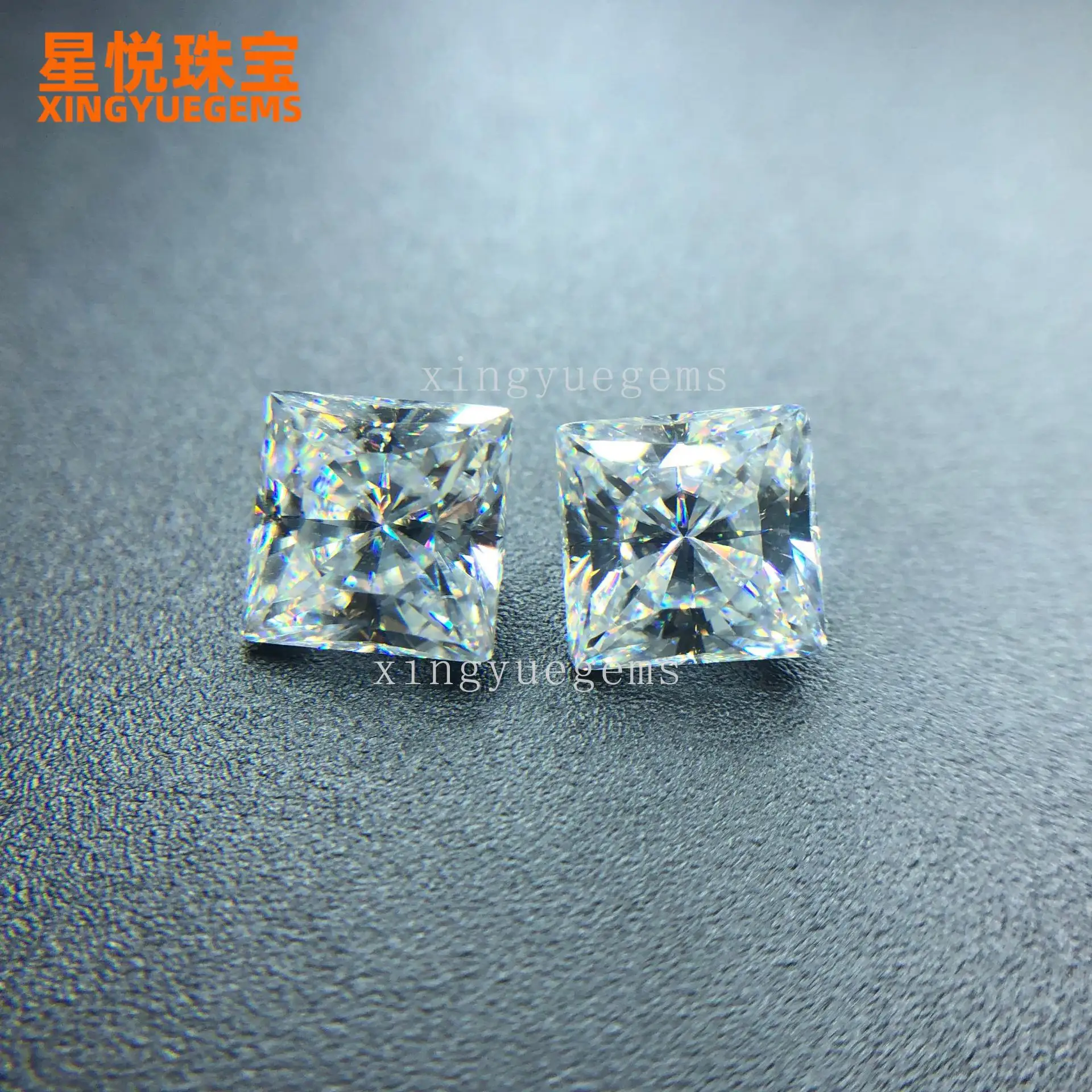 Xingyue Excellent Gemstones VVS Princess Square Cut Loose Moissanite D Color Synthetic Diamond Moissanite For Jewelry