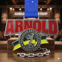 Medaglie Personalizzate per Bodybuilding con Logo Personalizzato, Basso MOQ, Stile Arnold Classic, Medaglie Premio in Metallo per Competizioni Fitness