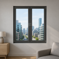 Ventana Abatible de Doble Cristal con Vista Panorámica y Luz Natural, Espacio Interior Brillante para Sala de Estar de Villa
