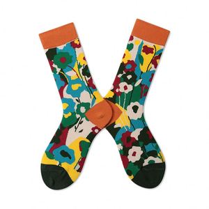 Chaussettes mi-longues personnalisées pour femmes Design original tête française dessin animé pointillé à carreaux coloré personnalisé <span class=keywords><strong>marque</strong></span> de mode - Product Image 5