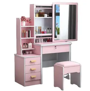 Factory Price Makeup Vanities Table Set with Led Mirror Vanity Desk for Makeup Modern Cosmetic Tables Dressing Table for Bedroom