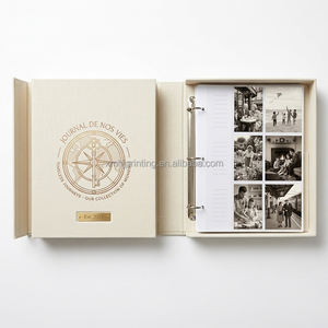 Boîte de rangement décorative de luxe pour albums photo, en lin, vide, ouvrable, avec impression personnalisée, format sur mesure, pour table basse - Product Image 1