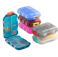 Portable Double Couche PP En Plastique 10 Grilles Voyage Pilule Organisateur Boîte avec Distributeur De Médicaments Cas D'utilisation Quotidienne