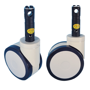 125mm Central Lock <span class=keywords><strong>Caster</strong></span> TPU Rodas Duplas Rodízio para Mobiliário Médico Cama Hospitalar Maca Rodízio Rodas - Product Image 5