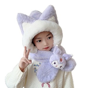 ชุดหมวกและผ้าพันคอตุ๊กตาการ์ตูนสำหรับเด็กฤดูหนาวอุ่นๆ ป้องกันคอพร้อมหูหมี สีบานเย็น ชุด 2 ชิ้น - Product Image 5