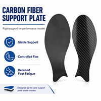 Semelle intérieure en fibre de carbone, insert de chaussure semi-rigide pour le terrain synthétique, plaque de soutien légère pour la course, le football, le basketball et les sports