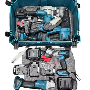 Conjunto de Ferramentas Manuais Profissionais sem Fio HIERKIN 4 em 1 Industrial: Chave de Impacto, Furadeira e Esmerilhadeira Angular, com Maleta Rígida - Product Image 1