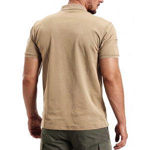 Polo à manches courtes SF32 pour homme, kaki, décontracté, respirant, personnalisable en vert kaki et noir - Product Image 2