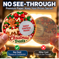 Cartes de récompense à gratter personnalisées avec logo, écologiques et amusantes pour les fêtes de Noël, pour restaurants de restauration rapide, directement de l'usine