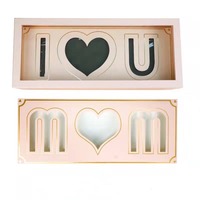 Boîte à fleurs « Je t'aime maman » rectangulaire, boîte cadeau en carton pour la fête des mères, personnalisable selon les besoins
