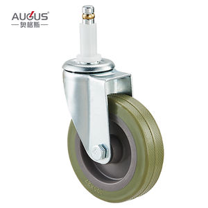 Geräuschlose 4 Zoll 3 Zoll TPR Lenkrolle 75 mm Schaft Lenkrolle für Reinigungsgeräte und Möbel - Product Image 1