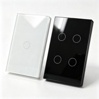 Interruptor de Pared Inteligente Wifi Ewelink US, 1, 2, 3, 4 Botones, Panel de Vidrio, Sensor Táctil, Compatible con Alexa y Google Home