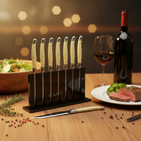 Couteaux à steak en acier inoxydable de conception française haut de gamme, résistants à la rouille, pour la restauration fine et le camping, avec options personnalisables
