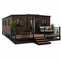 Maison de vacances préfabriquée moderne avec terrasse avant, cabane modulaire en bois pour complexe balnéaire, villa de jardin et maison d'hôtes