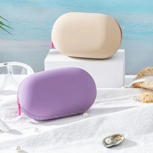 Wholesale Macaron Color Soft Silicone <b>Clutch</b> Bag Oval Shape Small Rubber Purse for Phone and Lipstick Holder - Product Image 2