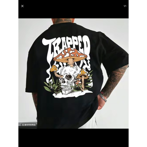 เสื้อยืดผู้ชาย OEM ขายส่ง ลายพิมพ์เทรนดี้ทรงหลวม แบรนด์ดีไซเนอร์คุณภาพสูง สไตล์ใหม่ ผ้าฝ้าย 100% เสื้อยืดลำลองแนวสปอร์ต - Product Image 5