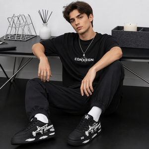 Baskets <span class=keywords><strong>plateforme</strong></span> pour hommes <span class=keywords><strong>en</strong></span> <span class=keywords><strong>cuir</strong></span> PU, motif Graffiti <span class=keywords><strong>Star</strong></span> Lightning, rehaussantes, décontractées, athlétiques, confortables et respirantes - Product Image 4