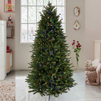 Sapin de Noël artificiel pré-éclairé de haute qualité avec lumières LED, design personnalisé, branches en PE et PVC mélangées pour les fêtes