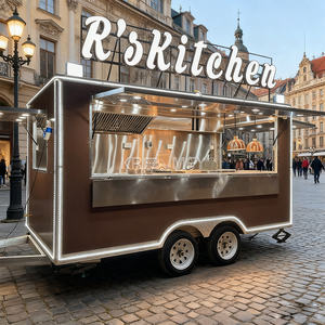 Chariot de vente ambulant personnalisé, remorque de restauration mobile, camion avec fenêtre coulissante en verre, remorques alimentaires entièrement équipées, cuisine complète - Product Image 5