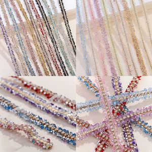 Tira de diamantes de imitación de Nantong de 0.9 cm de ancho con adhesivo termofusible de doble cara para ropa y accesorios - Product Image 2