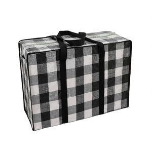 Sacs de rangement tissés grande capacité, imperméables et résistants à l'humidité, écologiques, légers, pour vêtements, logo personnalisable - Product Image 1