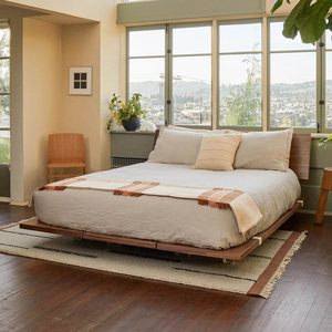Cadre de <span class=keywords><strong>lit</strong></span> mural modulaire moderne CenturyArt Evolve Panel avec placage en bois naturel et supports en acier finis, respectueux de l'environnement - Product Image 2