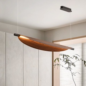 Nouvelle lampe suspendue longue et linéaire en fer et PC, motif grain <span class=keywords><strong>de</strong></span> noyer chinois, lumière chaude, <span class=keywords><strong>pour</strong></span> salle à manger, salon, cuisine, hôtel, <span class=keywords><strong>luminaire</strong></span> décoratif, garantie qualité CE 2 ans - Product Image 1