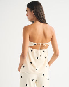 Top Tubo sin Espalda con Lazos, Estilo Vacacional Elegante Francés, Tela Suave y Fluida de LEDUO - Product Image 2