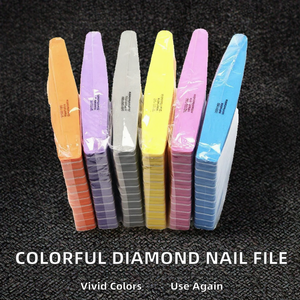 Limas y pulidores de uñas reutilizables de doble cara con diseño de diamante Emery 2025, grano 100/180, esponja lavable, color lima - Product Image 2