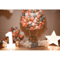 Décor floral de fond en forme d'arche de château, mur de ballons en forme de cœur pastel pour anniversaire d'enfants et fête de naissance