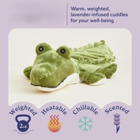 Peluche d'animal en peluche d'alligator super doux, jouet mignon pondéré chauffé au micro-ondes, oreiller cadeau soulageant le stress