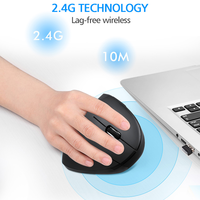 Meilleures ventes Mini souris verticale ergonomique sans fil rechargeable Double Mode BT 4.0