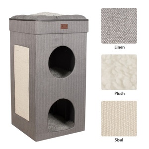 Cat House Foldable Indoor <b>Pet</b> <b>Bed</b> With Scratcher For Small Cats Winter Warm Collapsible Cat Supplies - Product Image 4