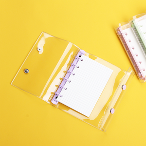 Cuaderno de hojas sueltas en espiral de Pvc nuevo al por mayor transparente A7 doble hebilla portátil <span class=keywords><strong>libro</strong></span> de cuentas de Pvc con cubierta colorida - Product Image 3