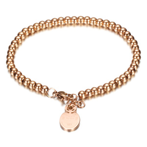 Stainless Steel <b>Beaded</b> <b>Bracelet</b> 3mm Round Tag Smooth Finish Women Jewelry Yiwu Origin AD1097 - Product Image 5