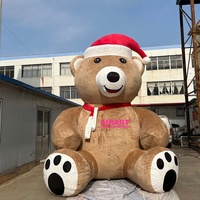 Décoration de Noël géante gonflable en forme d'ours pour pelouse avant, 4 m (13 pi), ours en peluche gonflable de Noël